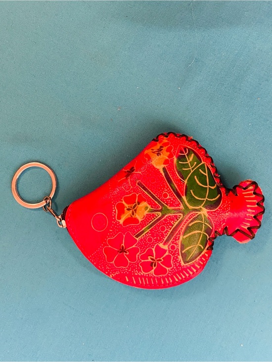 Unbranded Accessories - Floral Leather Keychain Coin Purse